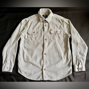 Buffalo David Bitton Soft Corduroy Shirt Men’s Medium Gray Long Sleeve NWT